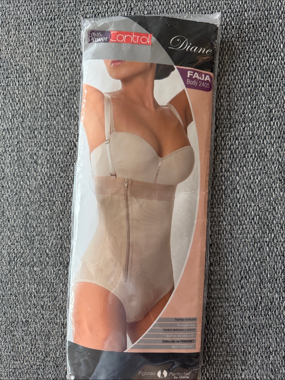 Diane Faja Power Control Nude Shapewear Bodysuit Made in Powernet.
